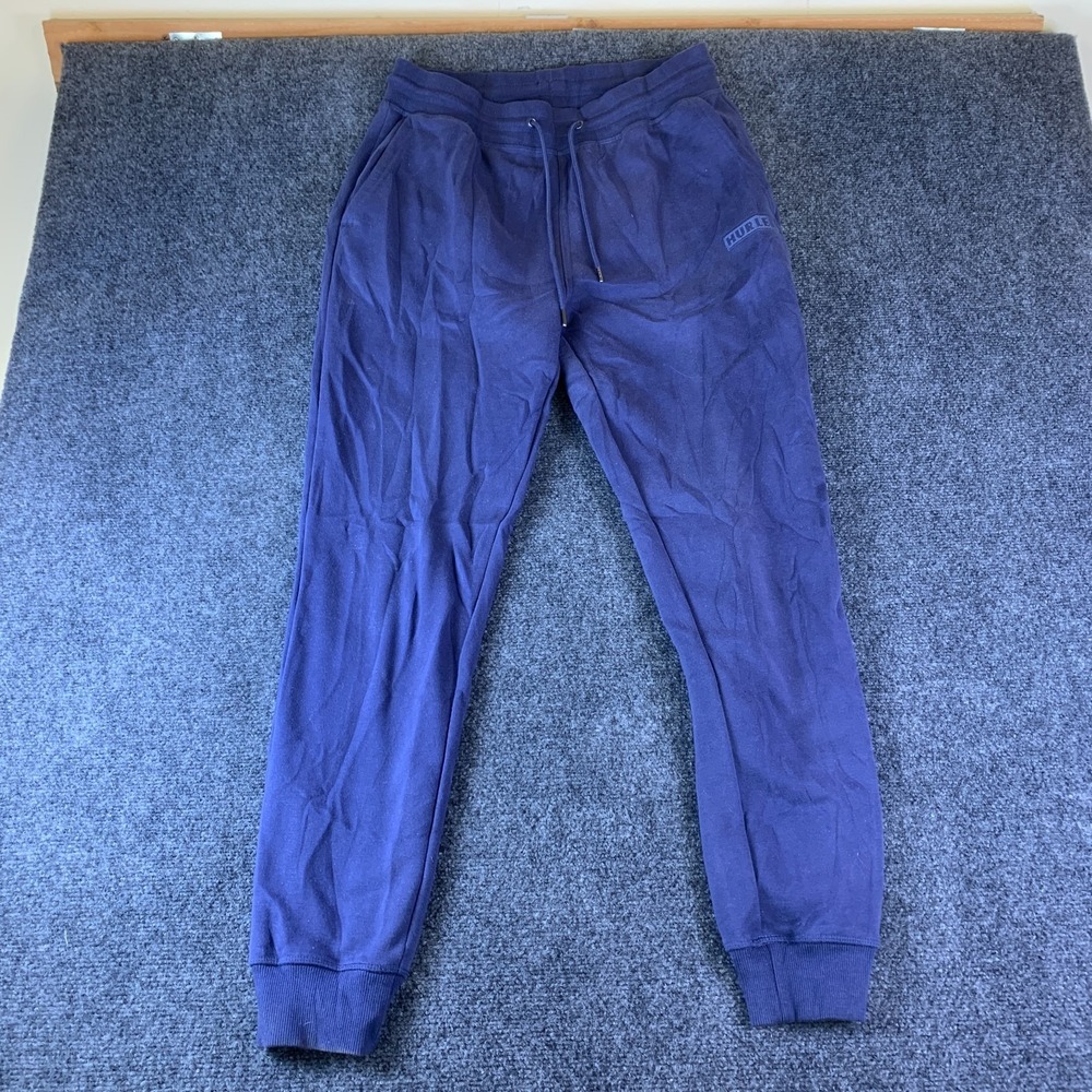 Hurley Jogger Pants Mens L Blue Good Relaxed Fleece Lined Tapered HMF21-02503